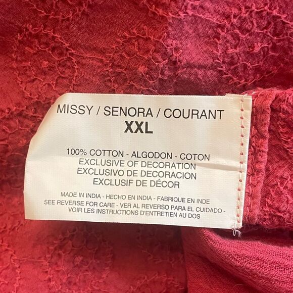 NWT Bandolino jeans Ruby Sky muted Red Priscilla  Top size XXL - Picture 4 of 4